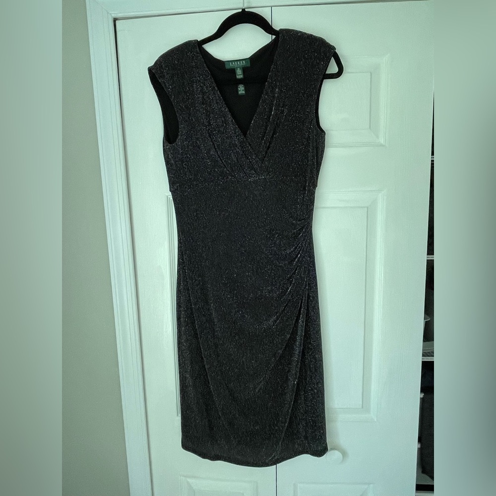 Lauren capped sleeve gathered waist dress